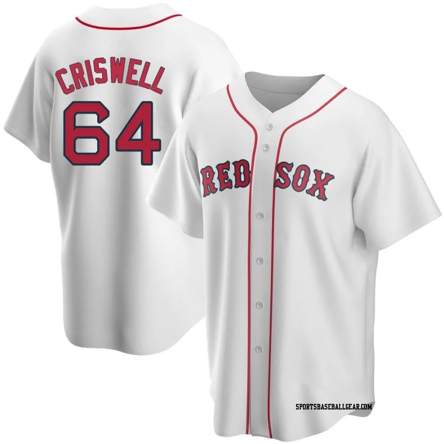 Cooper Criswell Men's Boston Red Sox White Replica Home Jersey