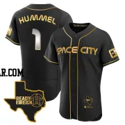 Cooper Hummel Men's Houston Astros Black/Gold Authentic 2023 Space City Ready 2 Reign Flex Base Jersey