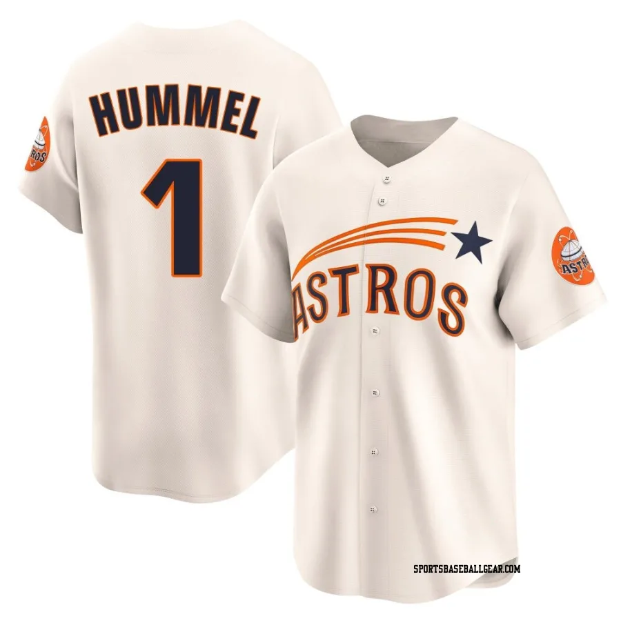 Cooper Hummel Men's Houston Astros Cream Limited Throwback Cooperstown Collection Jersey