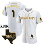 Cooper Hummel Men's Houston Astros White/Gold Authentic 2023 Space City Ready 2 Reign Flex Base Jersey