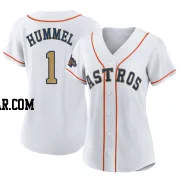Cooper Hummel Women's Houston Astros Gold Replica White 2023 Collection Jersey