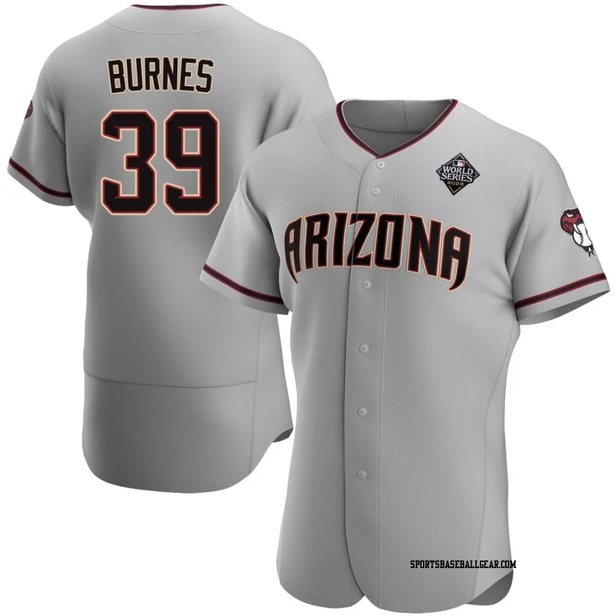 Corbin Burnes Men's Arizona Diamondbacks Gray Authentic Road 2023 World Series Jersey