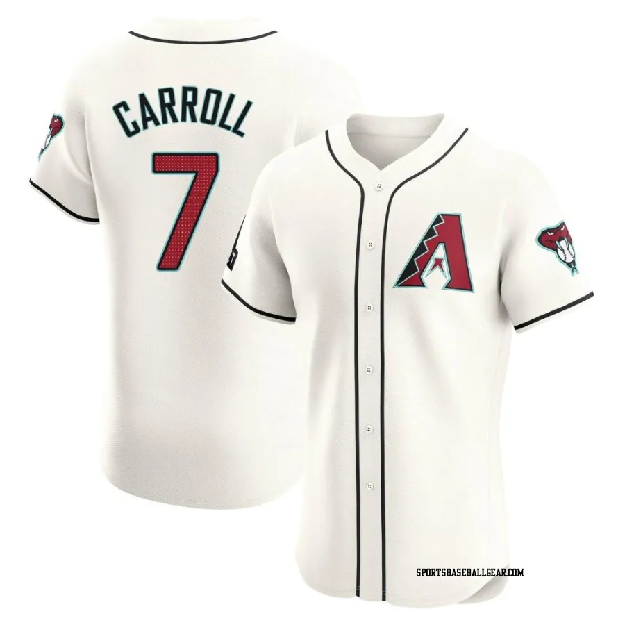 Corbin Carroll Men's Arizona Diamondbacks Cream Elite Home Patch Jersey