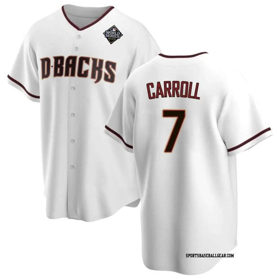 Corbin Carroll Youth Arizona Diamondbacks White Replica Home 2023 World Series Jersey