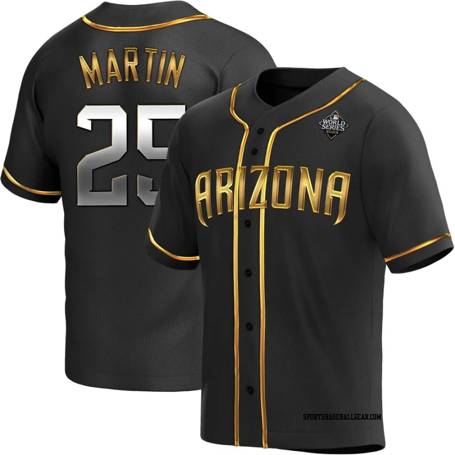 Corbin Martin Men's Arizona Diamondbacks Black Golden Replica Alternate 2023 World Series Jersey