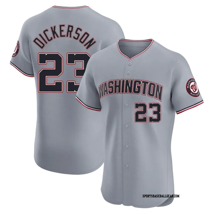 Corey Dickerson Men's Washington Nationals Gray Elite Road Jersey