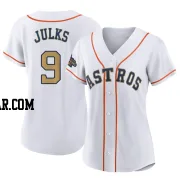 Corey Julks Women's Houston Astros Gold Replica White 2023 Collection Jersey