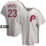 Corey Knebel Men's Philadelphia Phillies White Replica Home Cooperstown Collection Jersey
