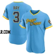 Corey Ray Men's Milwaukee Brewers Blue Authentic Powder 2022 City Connect Jersey