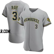 Corey Ray Men's Milwaukee Brewers Gray Authentic Road Jersey