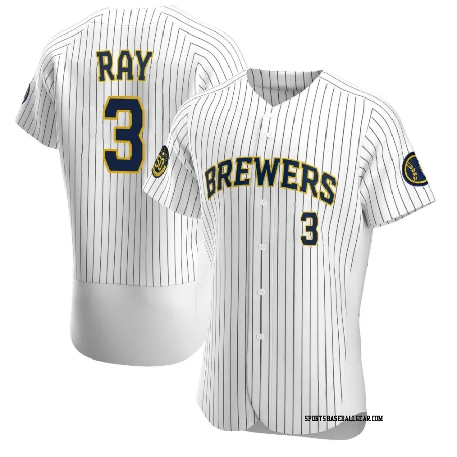 Corey Ray Men's Milwaukee Brewers White Authentic Alternate Jersey