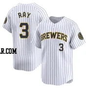 Corey Ray Men's Milwaukee Brewers White Limited Alternate Jersey