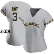Corey Ray Women's Milwaukee Brewers Gray Authentic Road Jersey