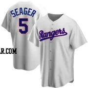 Corey Seager Men's Texas Rangers White Replica Home Cooperstown Collection Jersey