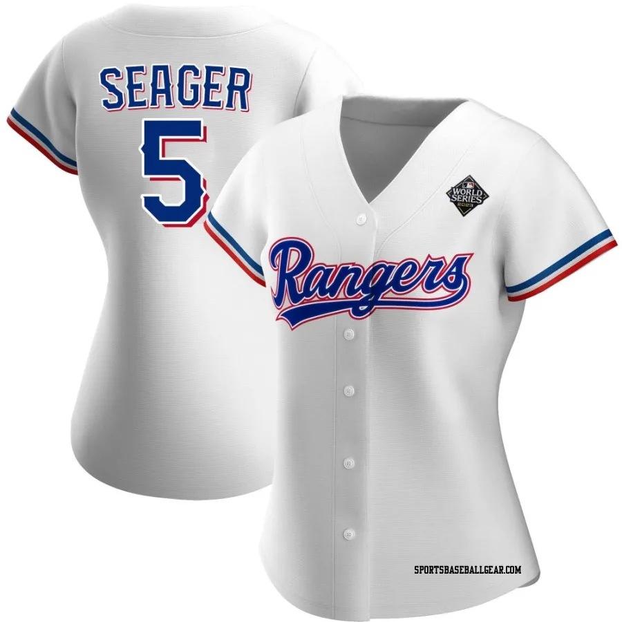 Corey Seager Women's Texas Rangers White Replica Home 2023 World Series Jersey