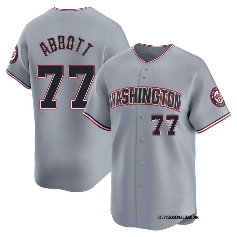 Cory Abbott Men's Washington Nationals Gray Limited Road Jersey