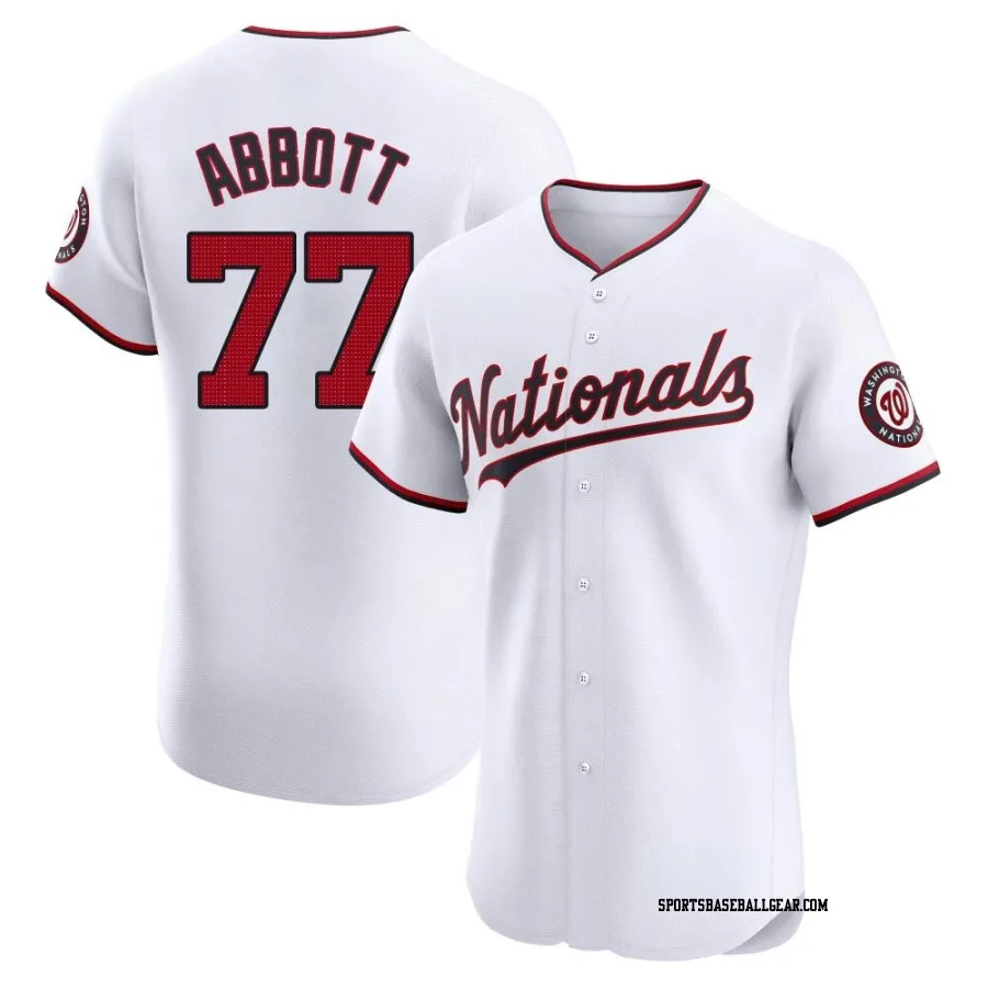 Cory Abbott Men's Washington Nationals White Elite Home Jersey