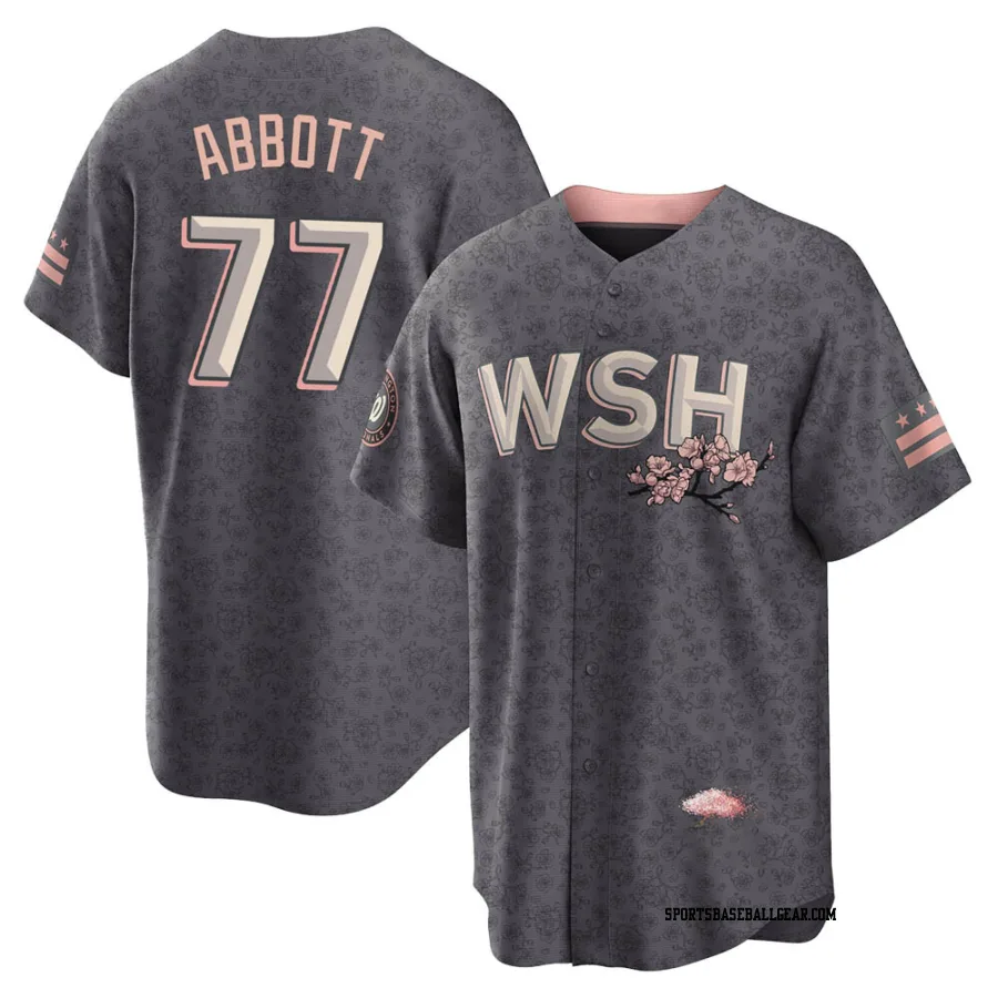 Cory Abbott Youth Washington Nationals Gray Replica 2022 City Connect Jersey