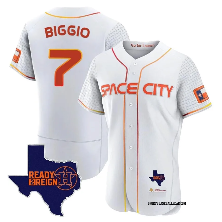 Craig Biggio Men's Houston Astros White Authentic 2023 Space City Ready 2 Reign Flex Base Jersey