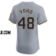 Craig Yoho Men's Milwaukee Brewers Gray Elite Road Jersey