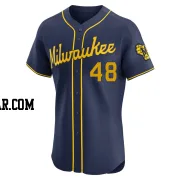 Craig Yoho Men's Milwaukee Brewers Navy Elite Alternate Jersey