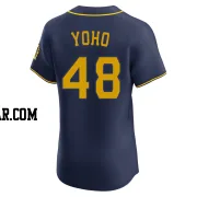Craig Yoho Men's Milwaukee Brewers Navy Elite Alternate Jersey