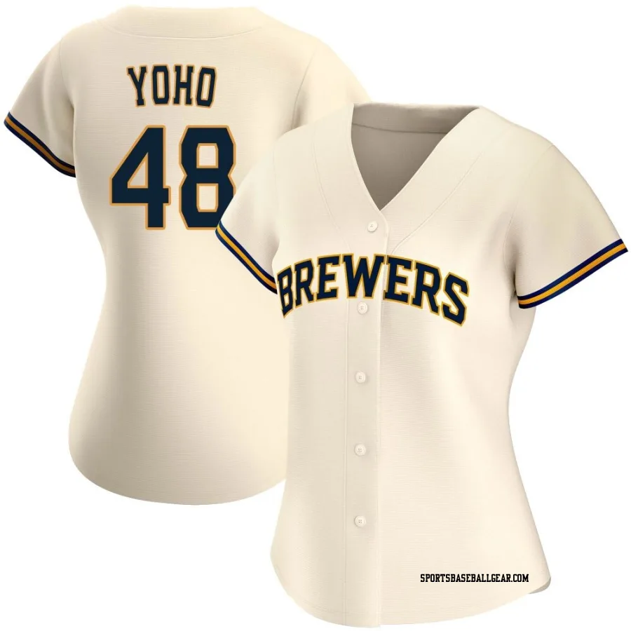 Craig Yoho Women's Milwaukee Brewers Cream Replica Home Jersey