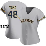 Craig Yoho Women's Milwaukee Brewers Gray Authentic Road Jersey