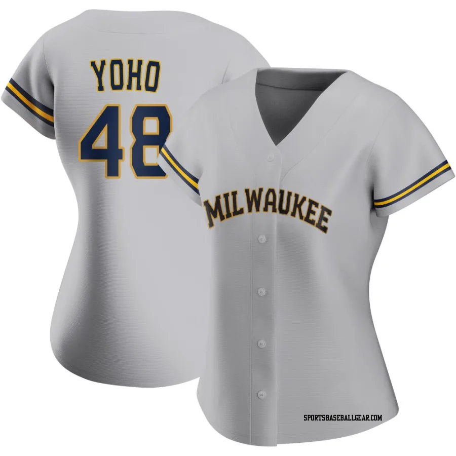 Craig Yoho Women's Milwaukee Brewers Gray Authentic Road Jersey