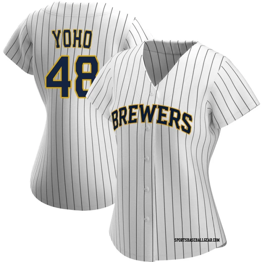Craig Yoho Women's Milwaukee Brewers White/Navy Authentic Alternate Jersey