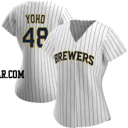Craig Yoho Women's Milwaukee Brewers White/Navy Replica Alternate Jersey