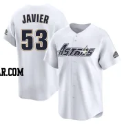 Cristian Javier Men's Houston Astros White Limited Throwback Cooperstown Collection Jersey