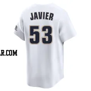 Cristian Javier Men's Houston Astros White Limited Throwback Cooperstown Collection Jersey
