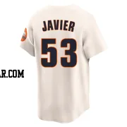 Cristian Javier Youth Houston Astros Cream Limited Throwback Cooperstown Collection Jersey