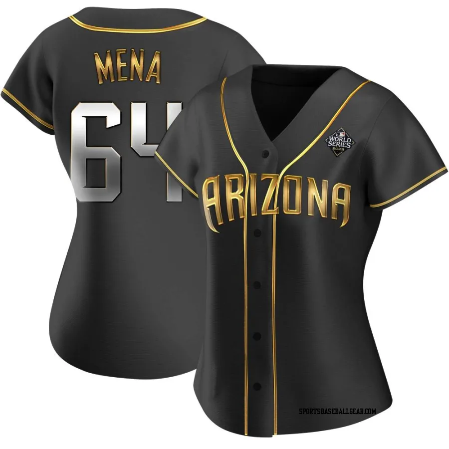 Cristian Mena Women's Arizona Diamondbacks Black Golden Authentic Alternate 2023 World Series Jersey