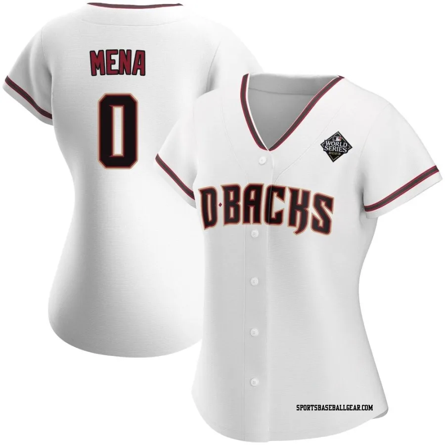 Cristian Mena Women's Arizona Diamondbacks White Replica Home 2023 World Series Jersey