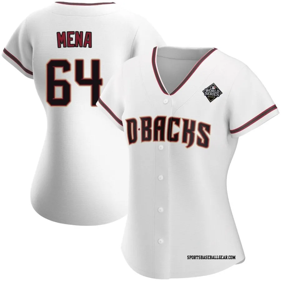 Cristian Mena Women's Arizona Diamondbacks White Replica Home 2023 World Series Jersey