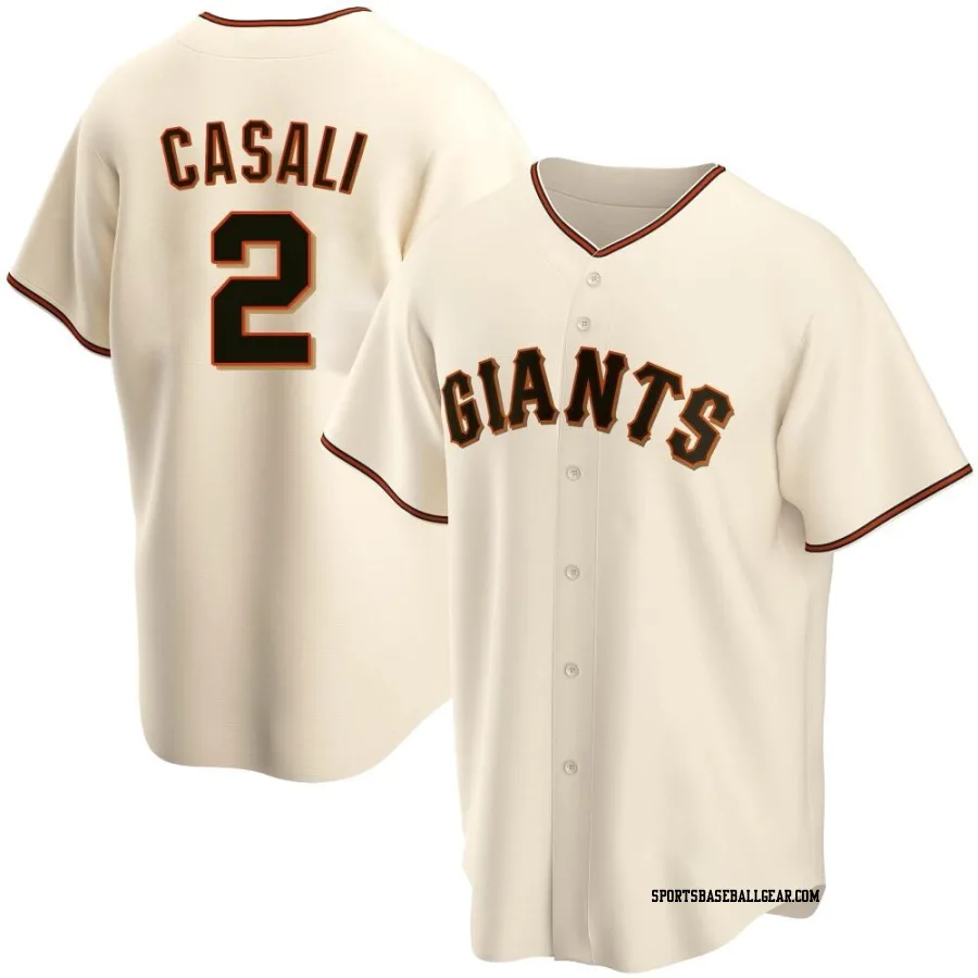 Curt Casali Men's San Francisco Giants Cream Replica Home Jersey