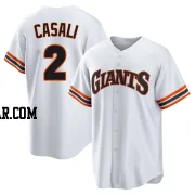 Curt Casali Men's San Francisco Giants White Limited Throwback Cooperstown Collection Jersey