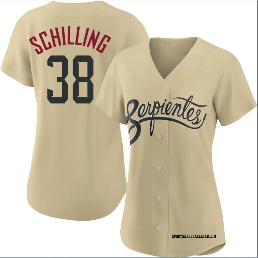 Curt Schilling Women's Arizona Diamondbacks Gold Authentic 2021 City Connect Cool Base Jersey