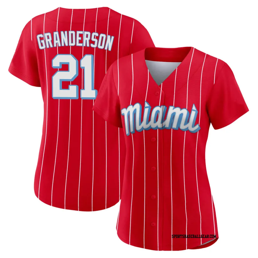 Curtis Granderson Women's Miami Marlins Red Replica 2021 City Connect Jersey