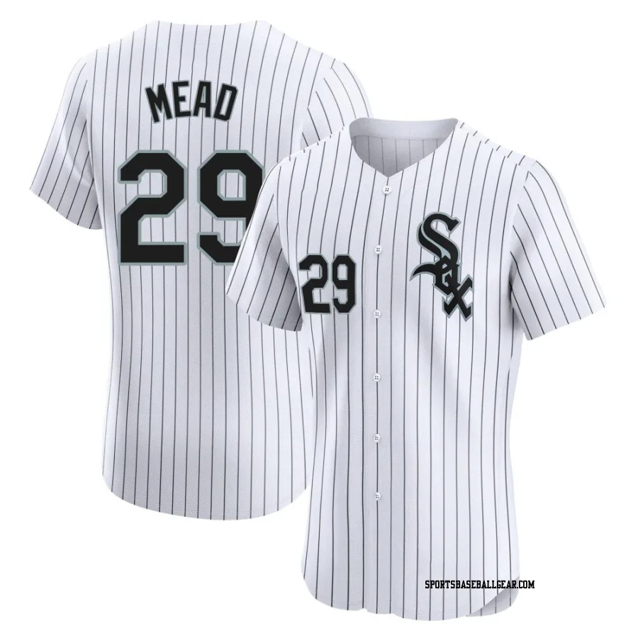 Curtis Mead Men's Chicago White Sox White Elite Home Jersey