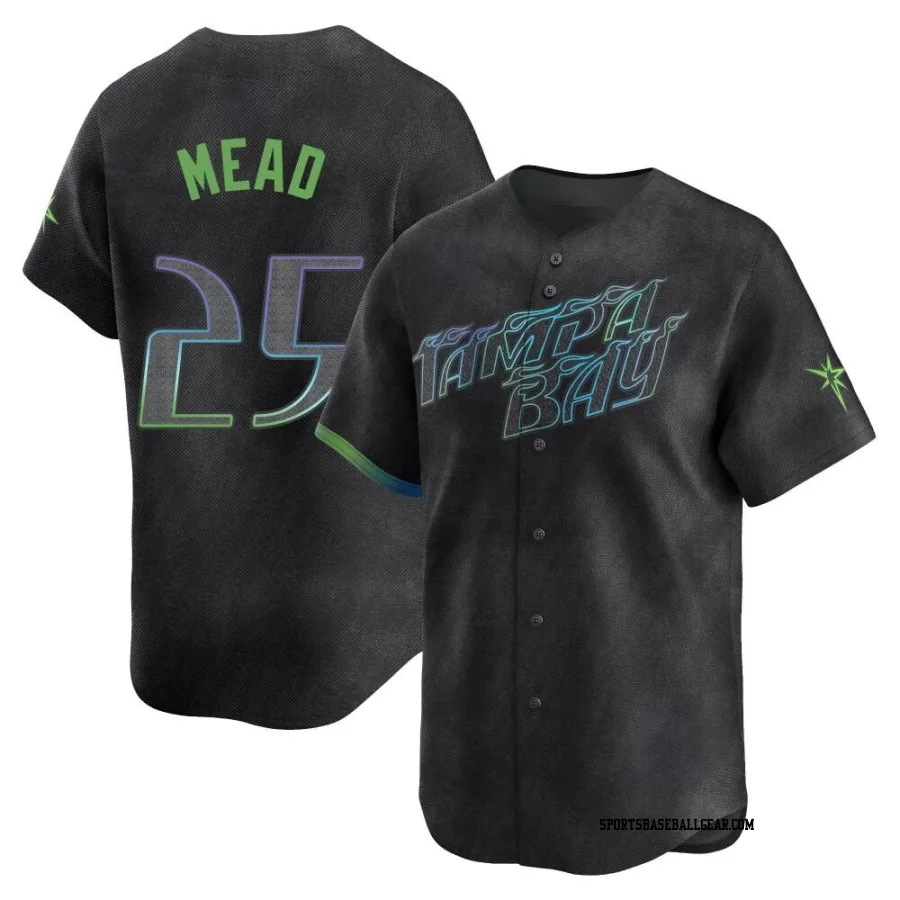 Curtis Mead Men's Tampa Bay Rays Charcoal Limited 2024 City Connect Jersey