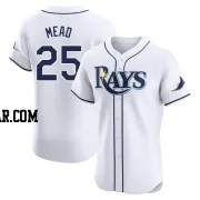 Curtis Mead Men's Tampa Bay Rays White Elite Home Jersey