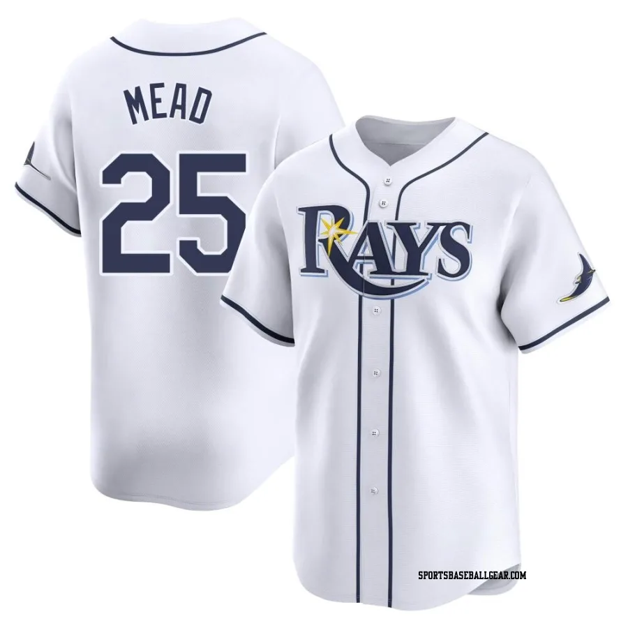 Curtis Mead Men's Tampa Bay Rays White Limited Home Jersey