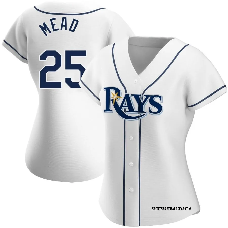 Curtis Mead Women's Tampa Bay Rays White Authentic Home Jersey