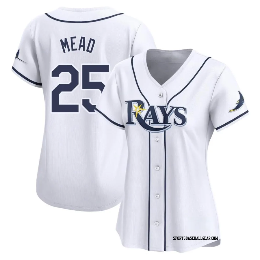 Curtis Mead Women's Tampa Bay Rays White Limited Home Jersey