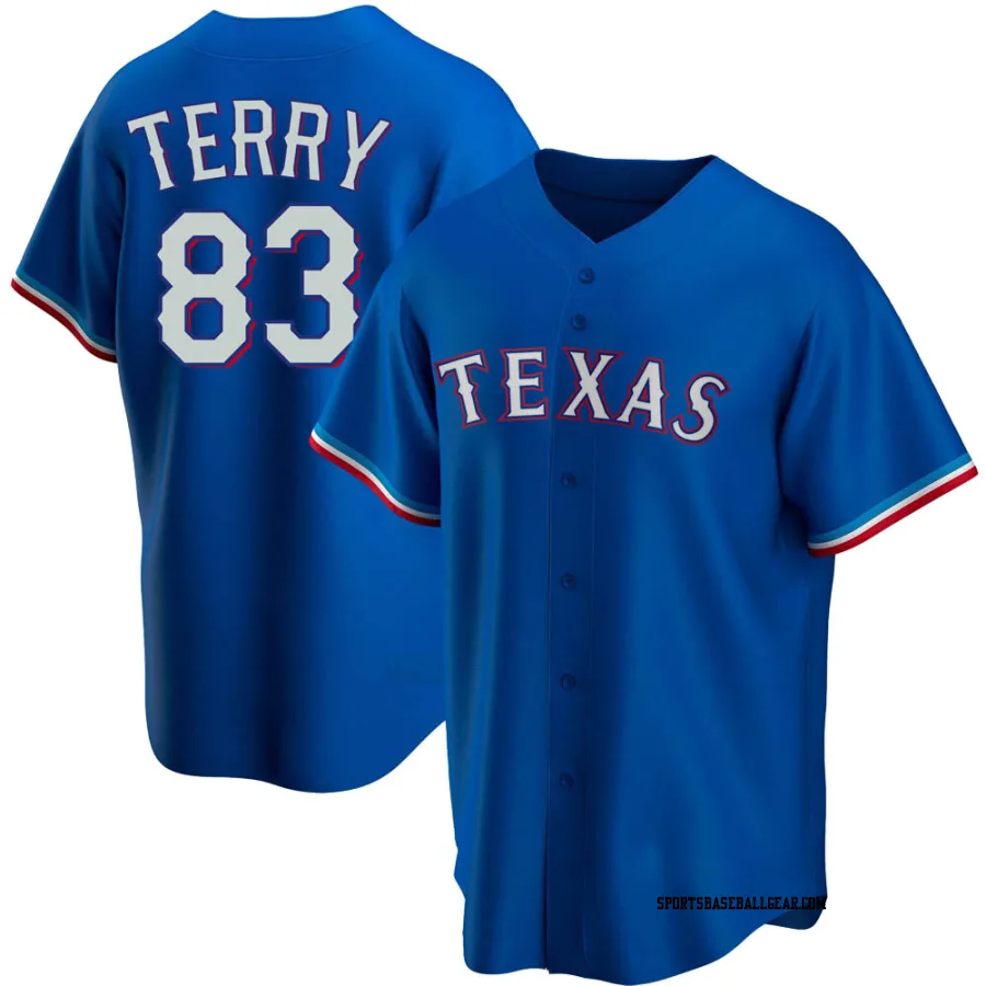 Curtis Terry Men's Texas Rangers Royal Replica Alternate Jersey