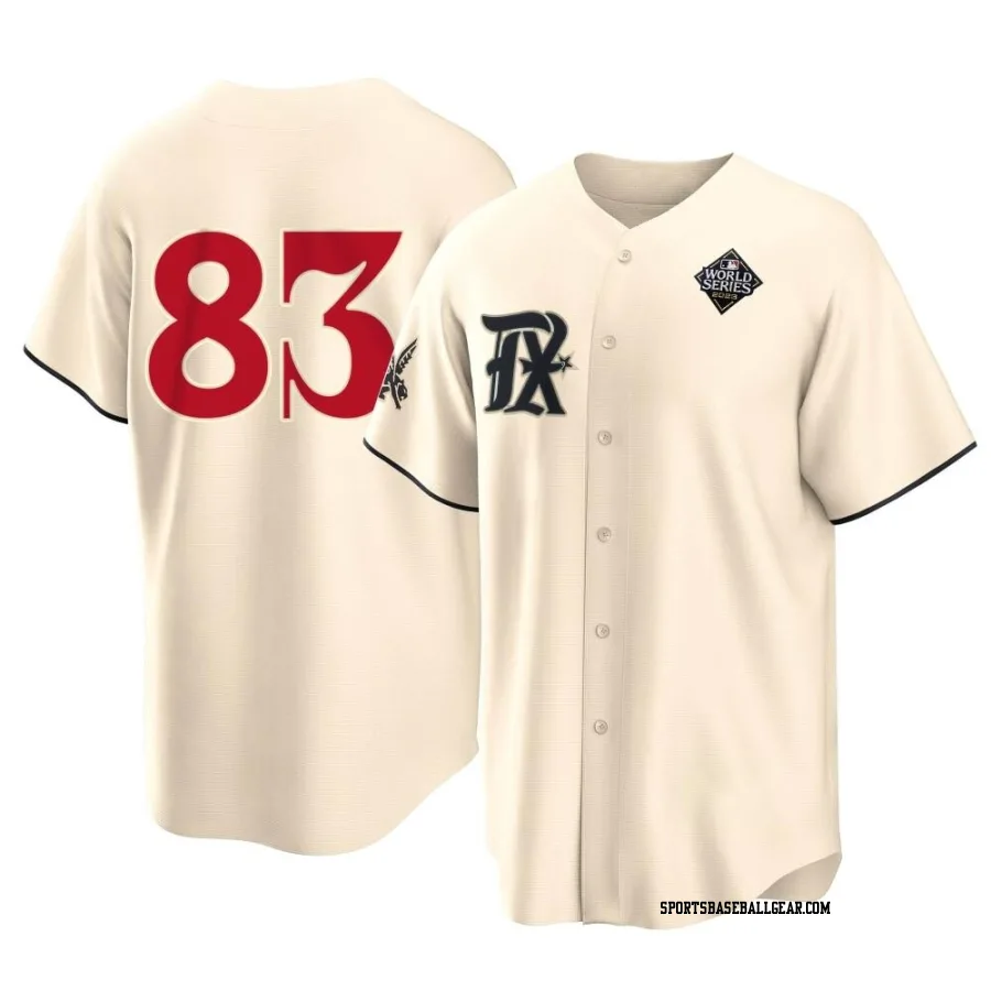 Curtis Terry Youth Texas Rangers Cream Replica 2023 City Connect 2023 World Series Jersey