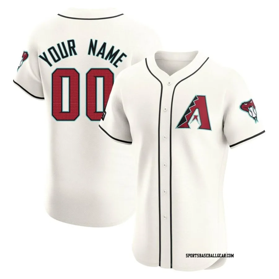 Custom Men's Arizona Diamondbacks Cream Elite Home Patch Jersey